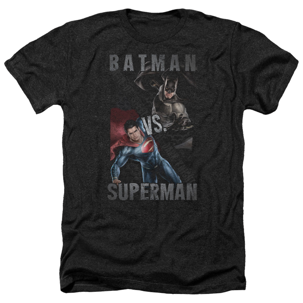 Batman v Superman Hero Split - Men's Heather T-Shirt Men's Heather T-Shirt Batman   
