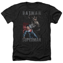 Batman v Superman Hero Split - Men's Heather T-Shirt Men's Heather T-Shirt Batman   