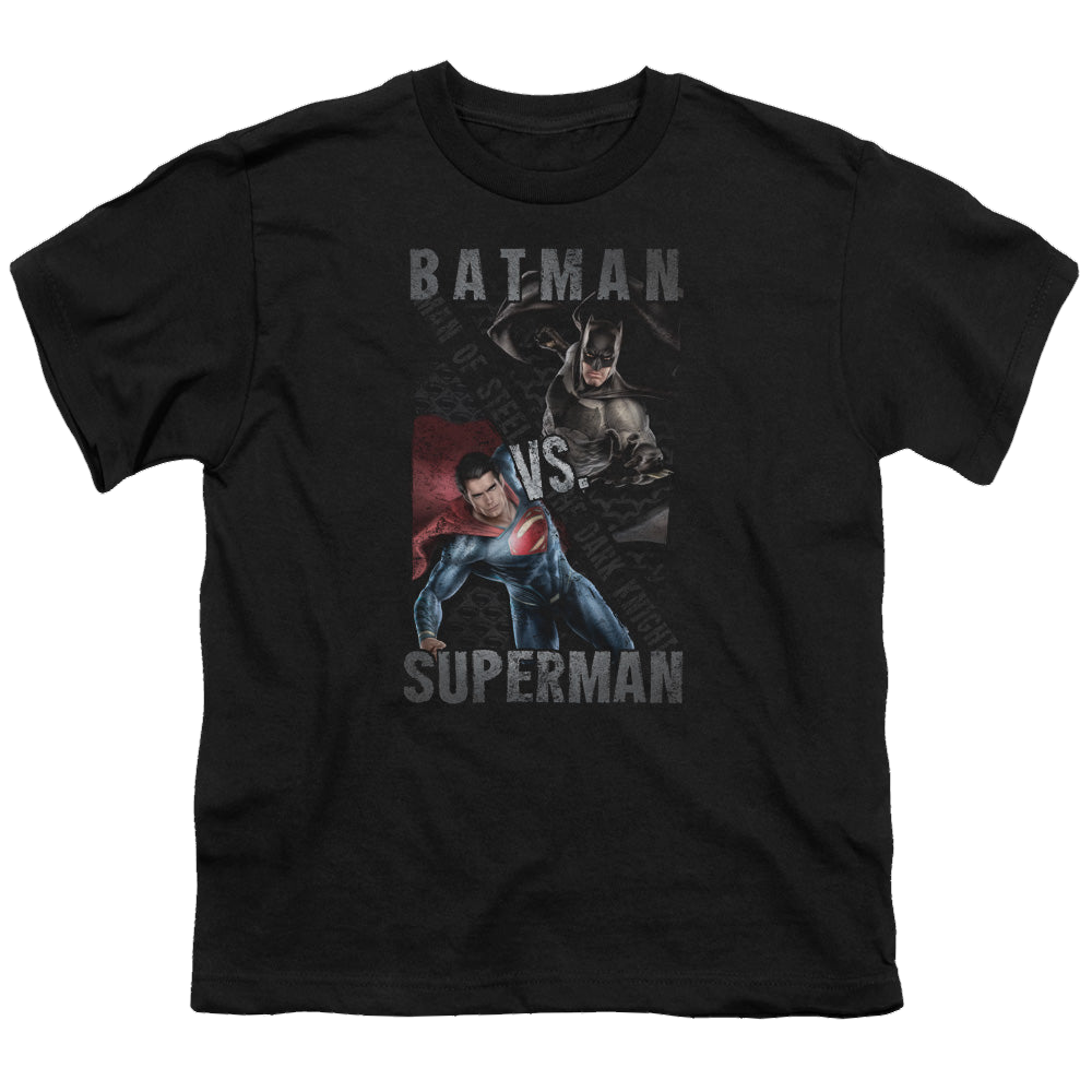 Batman v Superman Hero Split - Youth T-Shirt Youth T-Shirt (Ages 8-12) Batman   