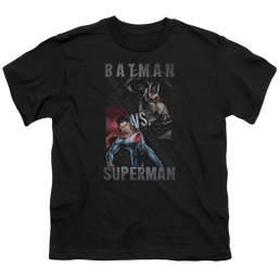 Batman v Superman Hero Split - Youth T-Shirt Youth T-Shirt (Ages 8-12) Batman   