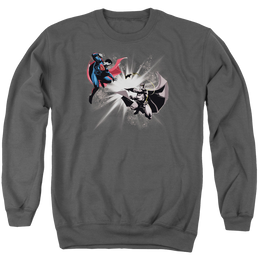 Batman v Superman Fight Burst - Men's Crewneck Sweatshirt Men's Crewneck Sweatshirt Batman   