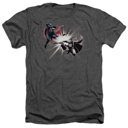 Batman v Superman Fight Burst - Men's Heather T-Shirt Men's Heather T-Shirt Batman   