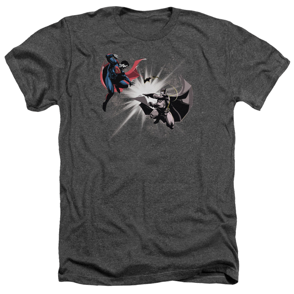 Batman v Superman Fight Burst - Men's Heather T-Shirt Men's Heather T-Shirt Batman   