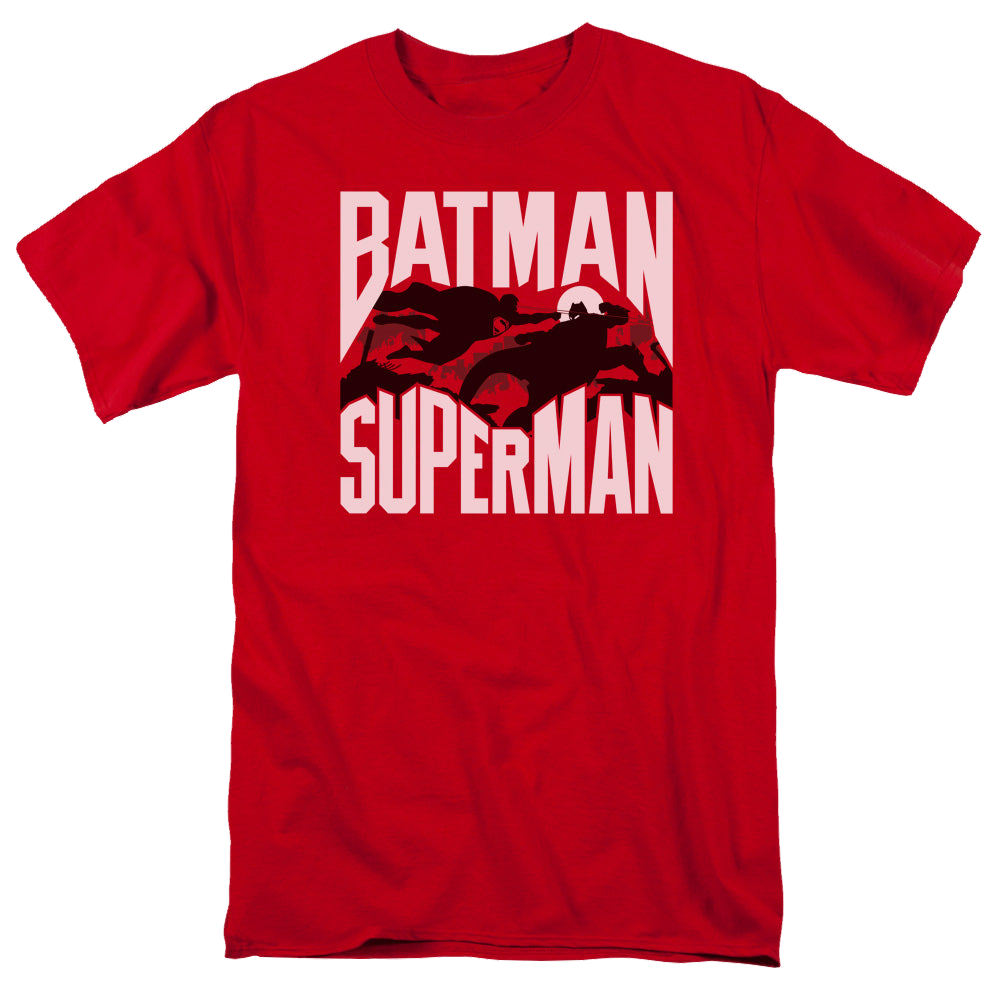 Batman v Superman Silhouette Fight - Men's Regular Fit T-Shirt Men's Regular Fit T-Shirt Batman   