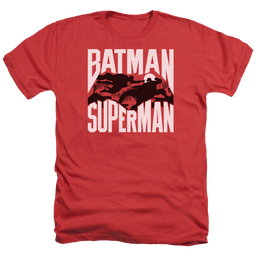 Batman v Superman Silhouette Fight - Men's Heather T-Shirt Men's Heather T-Shirt Batman   