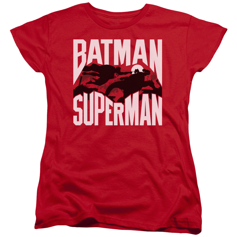 Batman v Superman Silhouette Fight - Women's T-Shirt Women's T-Shirt Batman   