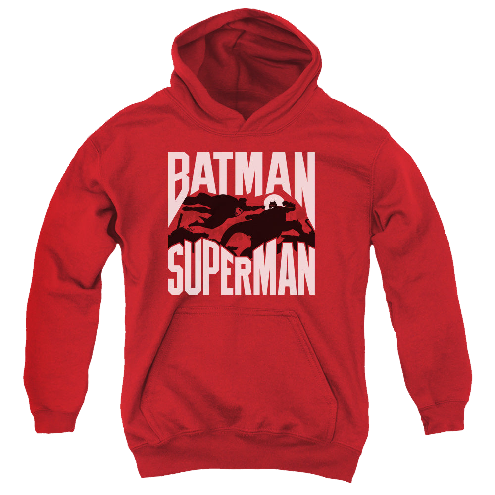 Batman v Superman Silhouette Fight - Youth Hoodie Youth Hoodie (Ages 8-12) Batman   