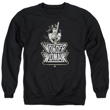 Black men's crewneck sweatshirt with Batman v Superman Tough graphic