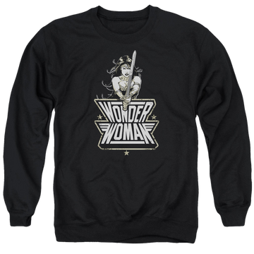 Black men's crewneck sweatshirt with Batman v Superman Tough graphic