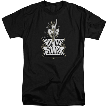Black men's tall fit t-shirt with Batman v Superman Tough graphic