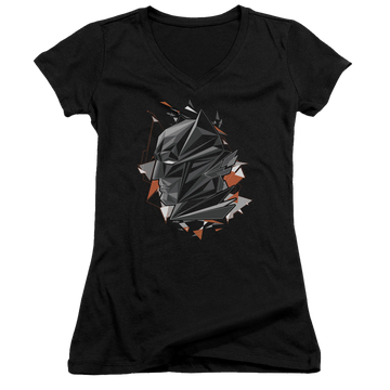Batman v Superman Bat Head Tech - Juniors V-Neck T-Shirt Juniors V-Neck T-Shirt Batman   