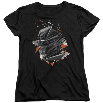 Black women's t-shirt with Batman v Superman Bat Head Tech graphic