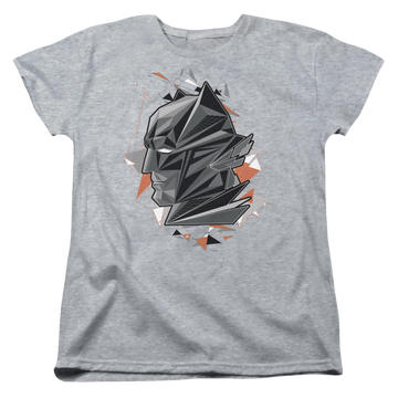 Athletic heather women's t-shirt with Batman v Superman Dawn graphic