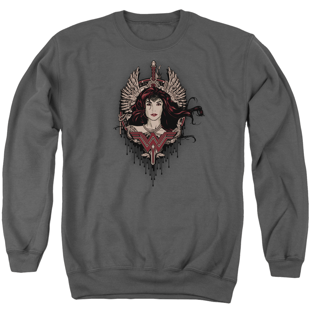 Batman v Superman Winged Goddess - Men's Crewneck Sweatshirt Men's Crewneck Sweatshirt Batman   