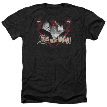 Charcoal men's heather t-shirt with Batman v Superman This Means War graphic