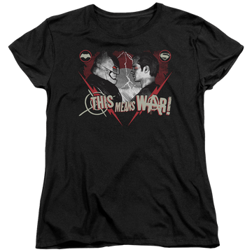 Black women's t-shirt with Batman v Superman This Means War graphic