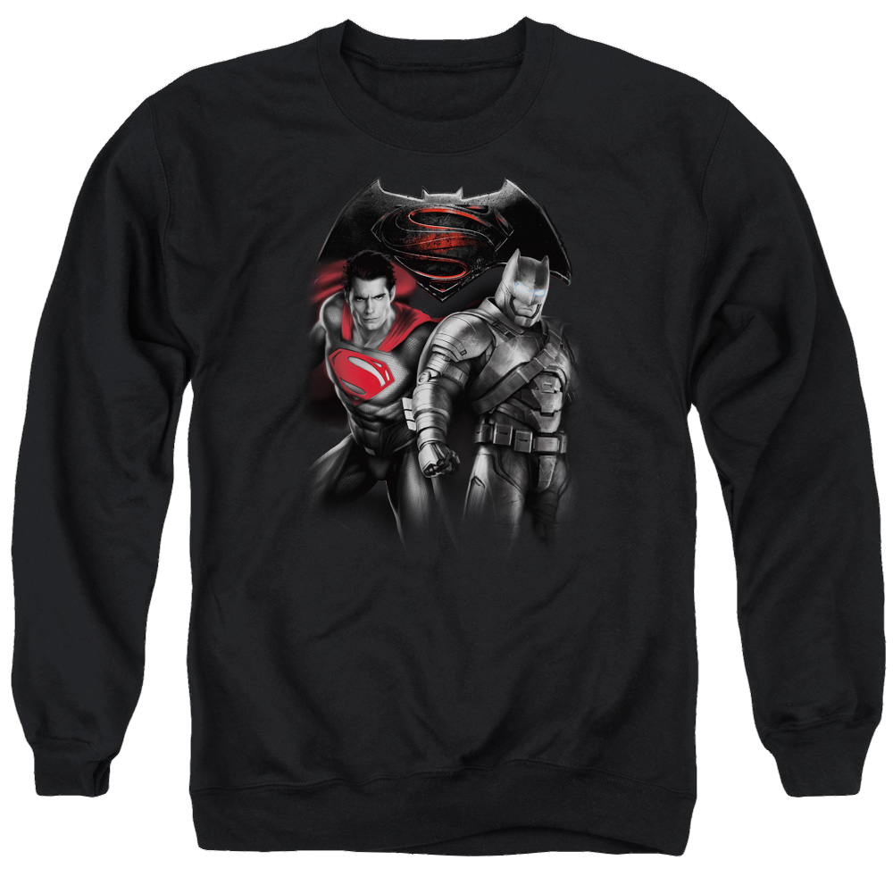 Batman v Superman Stand Off - Men's Crewneck Sweatshirt Men's Crewneck Sweatshirt Batman   
