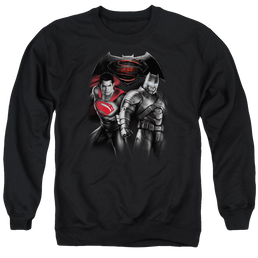 Batman v Superman Stand Off - Men's Crewneck Sweatshirt Men's Crewneck Sweatshirt Batman   