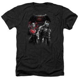 Batman v Superman Stand Off - Men's Heather T-Shirt Men's Heather T-Shirt Batman   