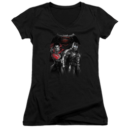 Batman v Superman Stand Off - Juniors V-Neck T-Shirt Juniors V-Neck T-Shirt Batman   