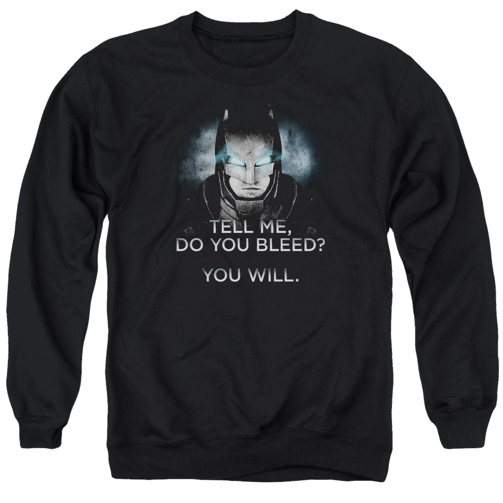 Batman v Superman Do You Bleed - Men's Crewneck Sweatshirt Men's Crewneck Sweatshirt Batman   