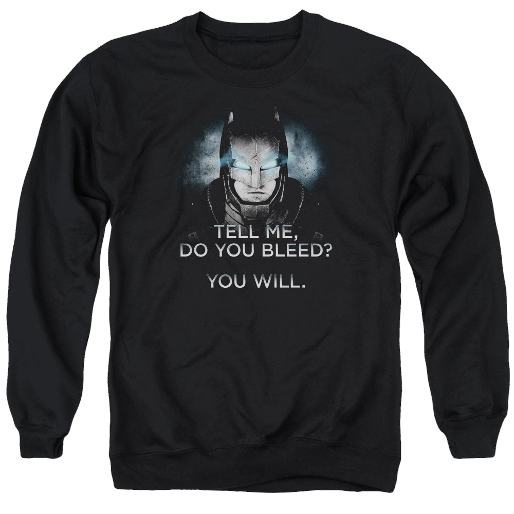 Batman v Superman Do You Bleed - Men's Crewneck Sweatshirt Men's Crewneck Sweatshirt Batman   