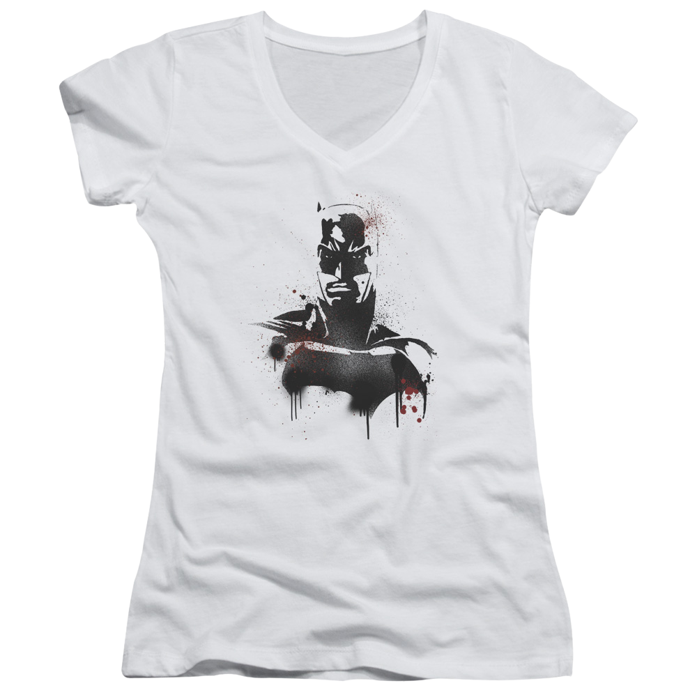 Batman v Superman Batman Spray - Juniors V-Neck T-Shirt Juniors V-Neck T-Shirt Batman   