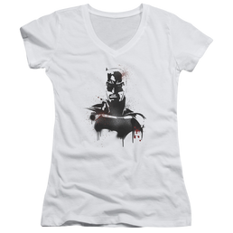 Batman v Superman Batman Spray - Juniors V-Neck T-Shirt Juniors V-Neck T-Shirt Batman   