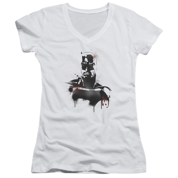 Batman v Superman Batman Spray - Juniors V-Neck T-Shirt Juniors V-Neck T-Shirt Batman   