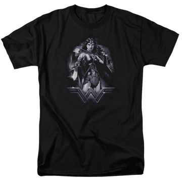 Black men's regular fit t-shirt with Batman v Superman Rainy Night graphic