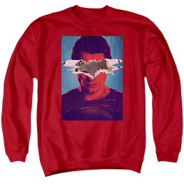 Batman v Superman Superman Poster - Men's Crewneck Sweatshirt Men's Crewneck Sweatshirt Batman   