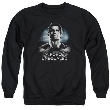 Black men's crewneck sweatshirt with Batman v Superman Unequaled graphic