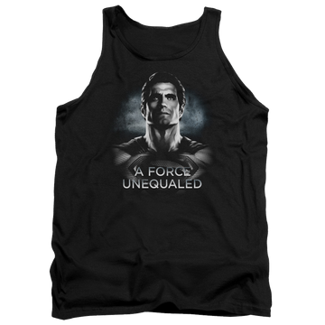 Black men's tank with Batman v Superman Unequaled graphic