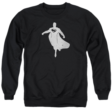 Black men's crewneck sweatshirt with Batman v Superman Superman Silhouette graphic