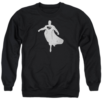 Black men's crewneck sweatshirt with Batman v Superman Superman Silhouette graphic