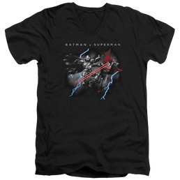 Batman v Superman Lightning Fight - Men's V-Neck T-Shirt Men's V-Neck T-Shirt Batman   