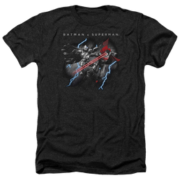Batman v Superman Lightning Fight - Men's Heather T-Shirt Men's Heather T-Shirt Batman   