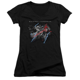 Batman v Superman Lightning Fight - Juniors V-Neck T-Shirt Juniors V-Neck T-Shirt Batman   