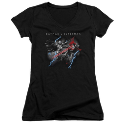 Batman v Superman Lightning Fight - Juniors V-Neck T-Shirt Juniors V-Neck T-Shirt Batman   
