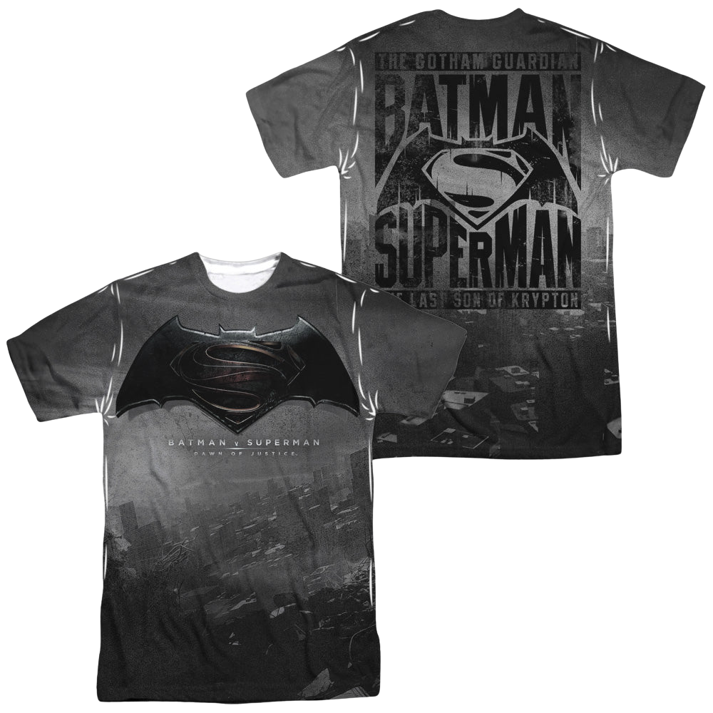 Batman v Superman Logo City (Front/Back Print) - Men's All-Over Print T-Shirt Men's All-Over Print T-Shirt Batman   