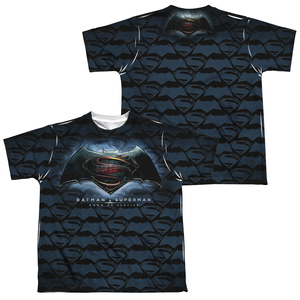 Batman v Superman Logo Pattern (Front/Back Print) - Youth All-Over Print T-Shirt Youth All-Over Print T-Shirt (Ages 8-12) Batman   