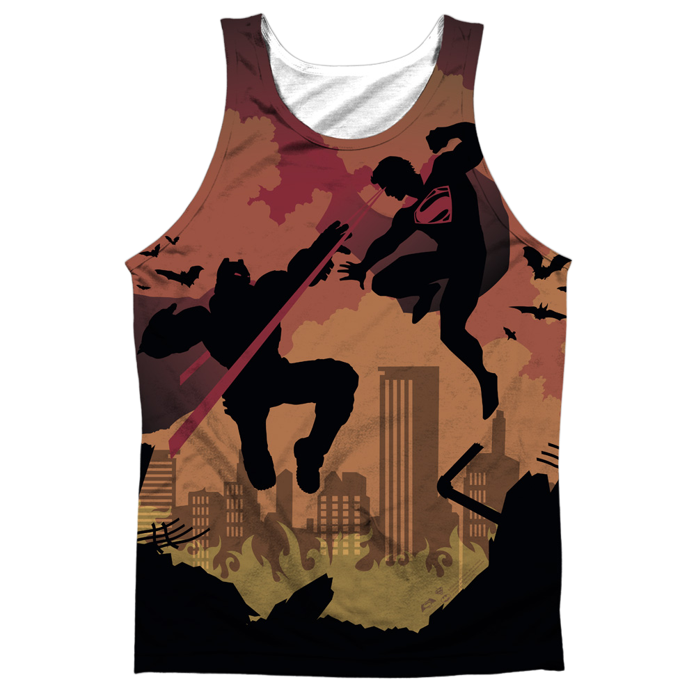 Batman v Superman Silhouette Fight - Men's All Over Print Tank Top Men's All Over Print Tank Batman   