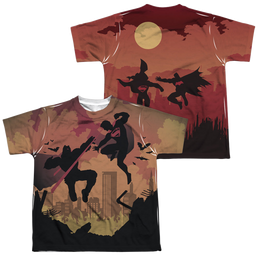 Batman v Superman Silhouette Fight (Front/Back Print) - Youth All-Over Print T-Shirt Youth All-Over Print T-Shirt (Ages 8-12) Batman   