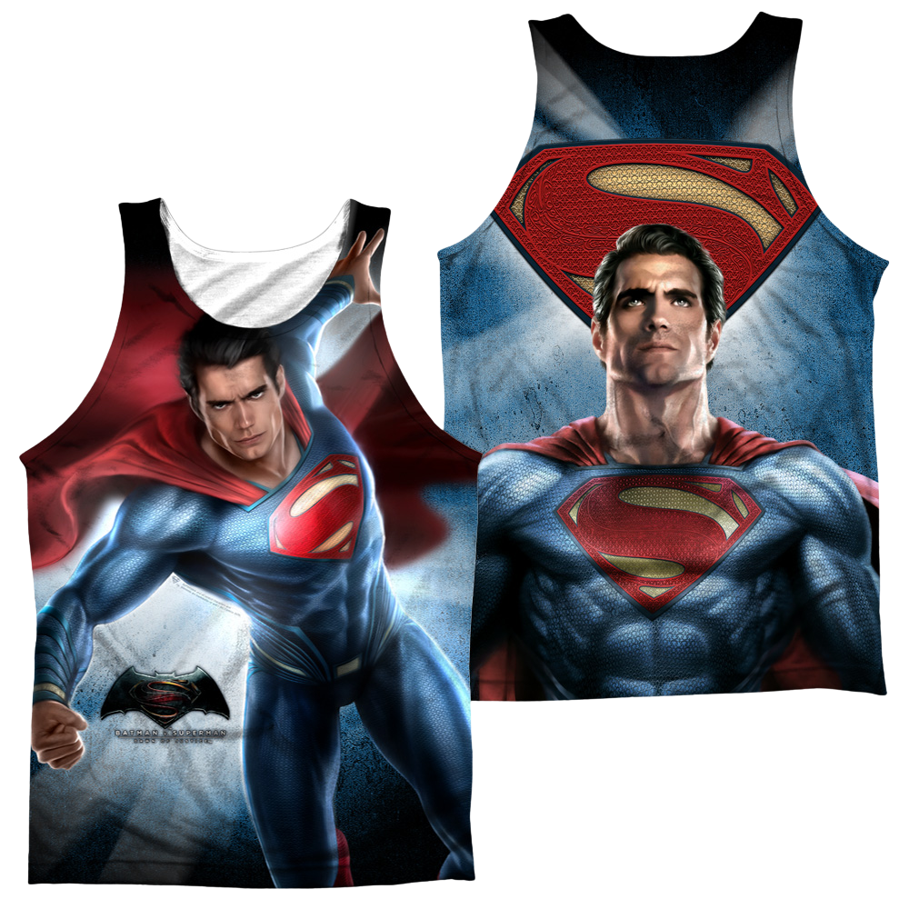 Batman v Superman Superman Light (Front/Back Print) - Men's All Over Print Tank Top Men's All Over Print Tank Batman   