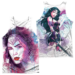Batman v Superman Watercolor Wonder Sub (Front/Back Print) - Men's All Over Print Tank Top Men's All Over Print Tank Batman   
