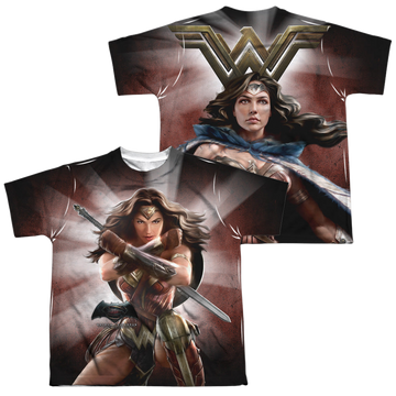 Batman v Superman Wonder Woman Light youth all-over print t-shirt for ages 8 to 12