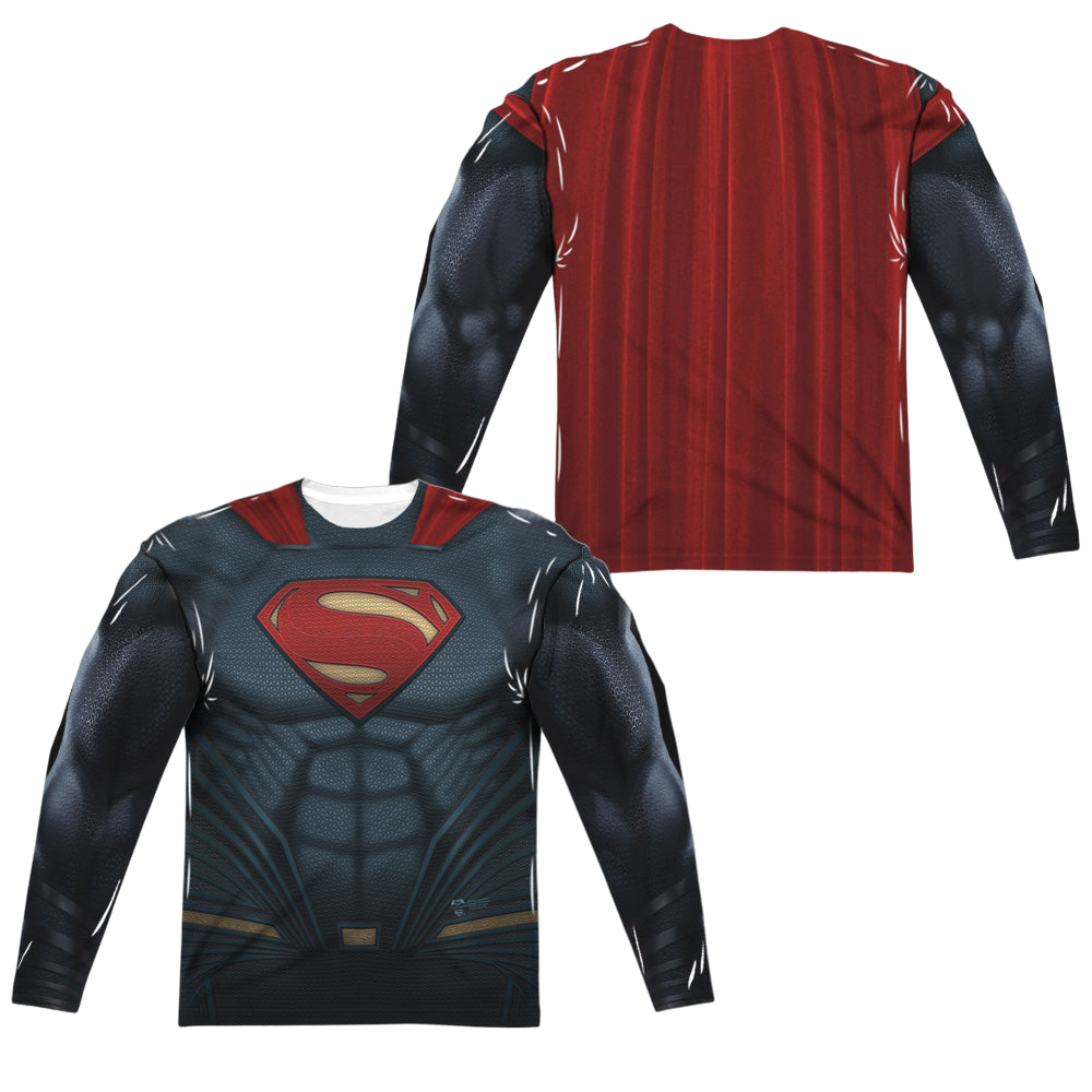 Batman v Superman Superman Uniform (Front/Back Print) - Men's All-Over Print Long Sleeve Men's All-Over Print Long Sleeve Batman   