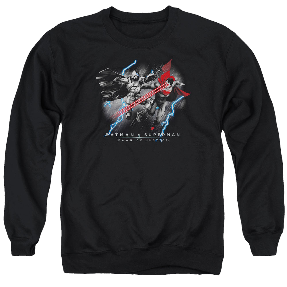 Batman v Superman Lightning V Heat Vision - Men's Crewneck Sweatshirt Men's Crewneck Sweatshirt Batman   