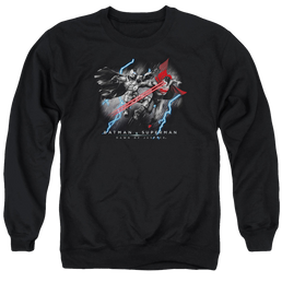 Batman v Superman Lightning V Heat Vision - Men's Crewneck Sweatshirt Men's Crewneck Sweatshirt Batman   