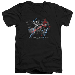 Batman v Superman Lightning V Heat Vision - Men's V-Neck T-Shirt Men's V-Neck T-Shirt Batman   